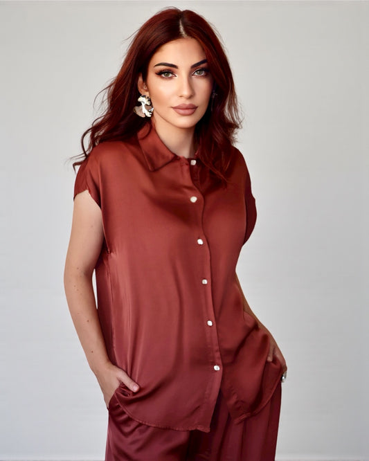 Collared Shirt (Burgundy)