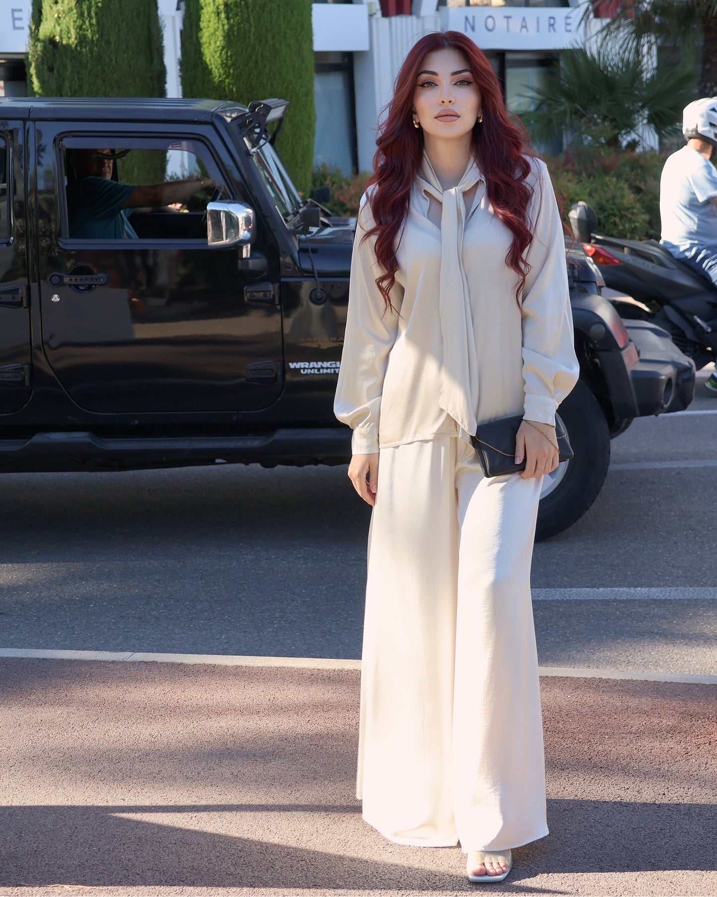 White Wide Trousers