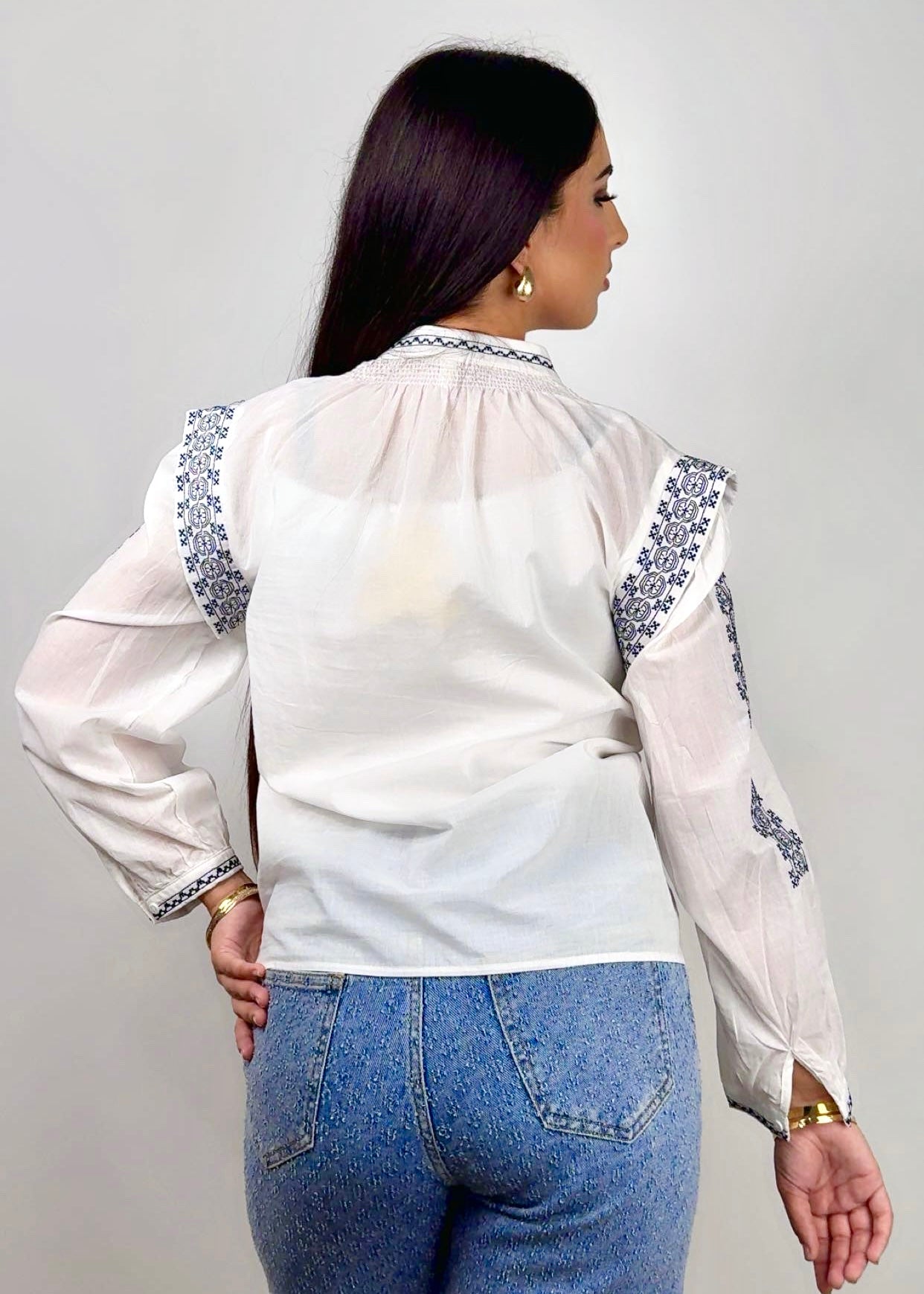 Myra – Embroidered Shirt with Ethnic Touch