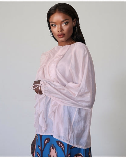 Ruffle Blouse (Pink)