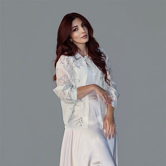 Shirt with Gem Collar