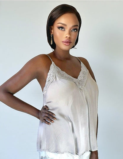 Luxury Lace Tank Top (Burnt Chocolate)