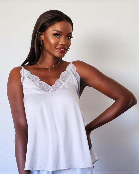 Luxury Lace Tank Top (Light Gray)