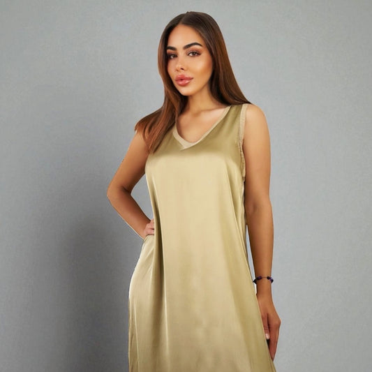 Siena Soft Maxi Dress V Sand Khaki