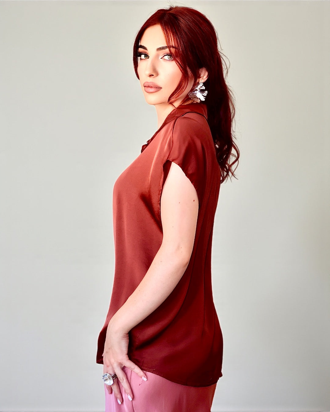 Collared Shirt (Burgundy)