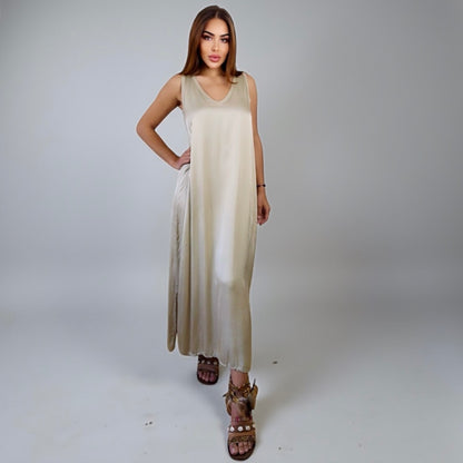 Siena Soft Maxi Dress V Dark Gold