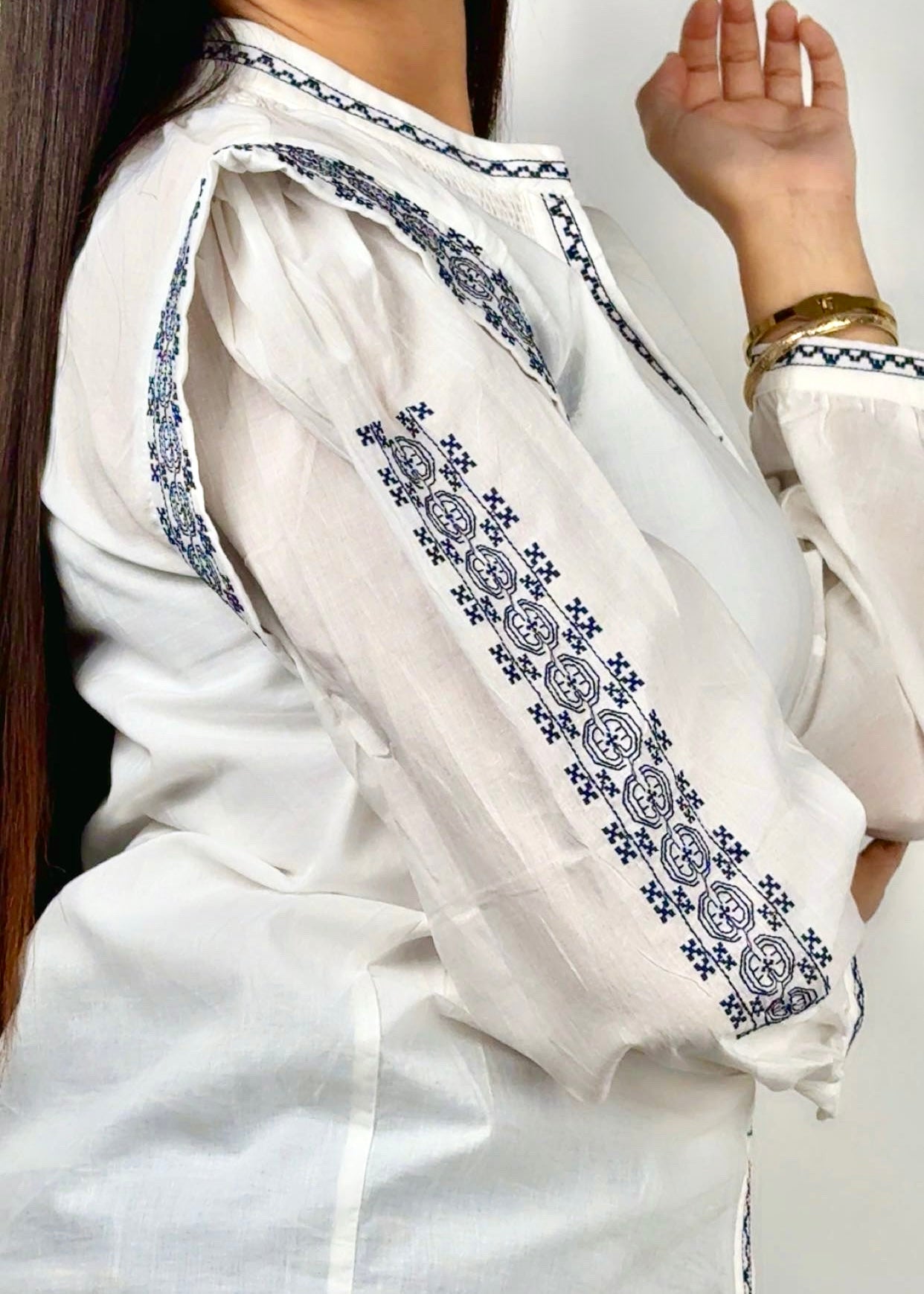 Myra – Embroidered Shirt with Ethnic Touch