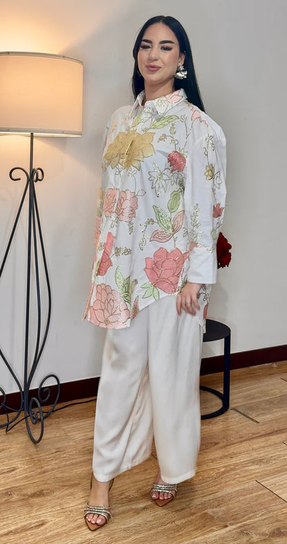 Zahara – Рубашка с пайетками и вышивкой (большой размер)