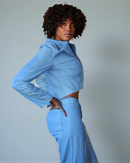 Jeans Decorated With Rhinestones