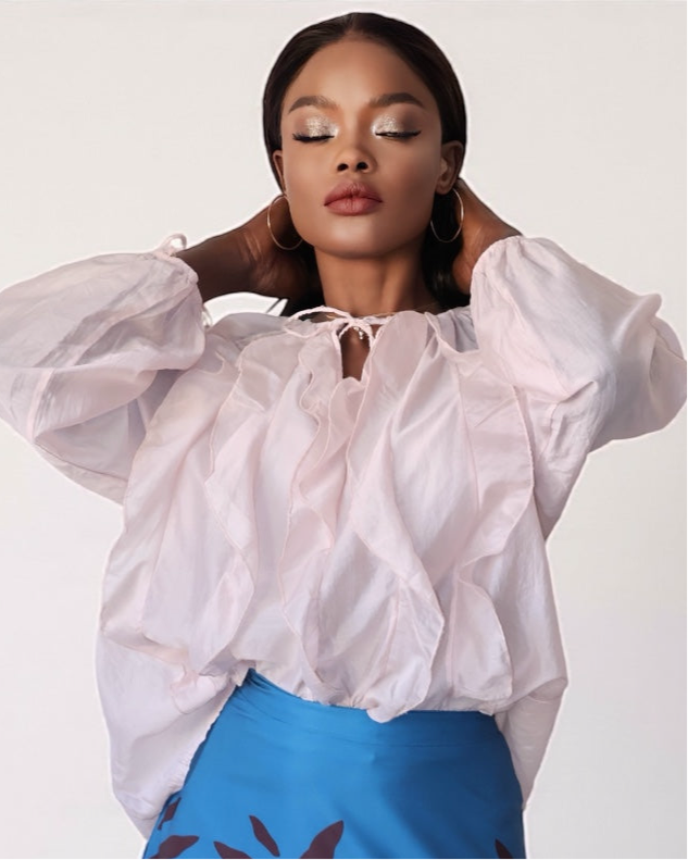 Ruffle Blouse (Pink)
