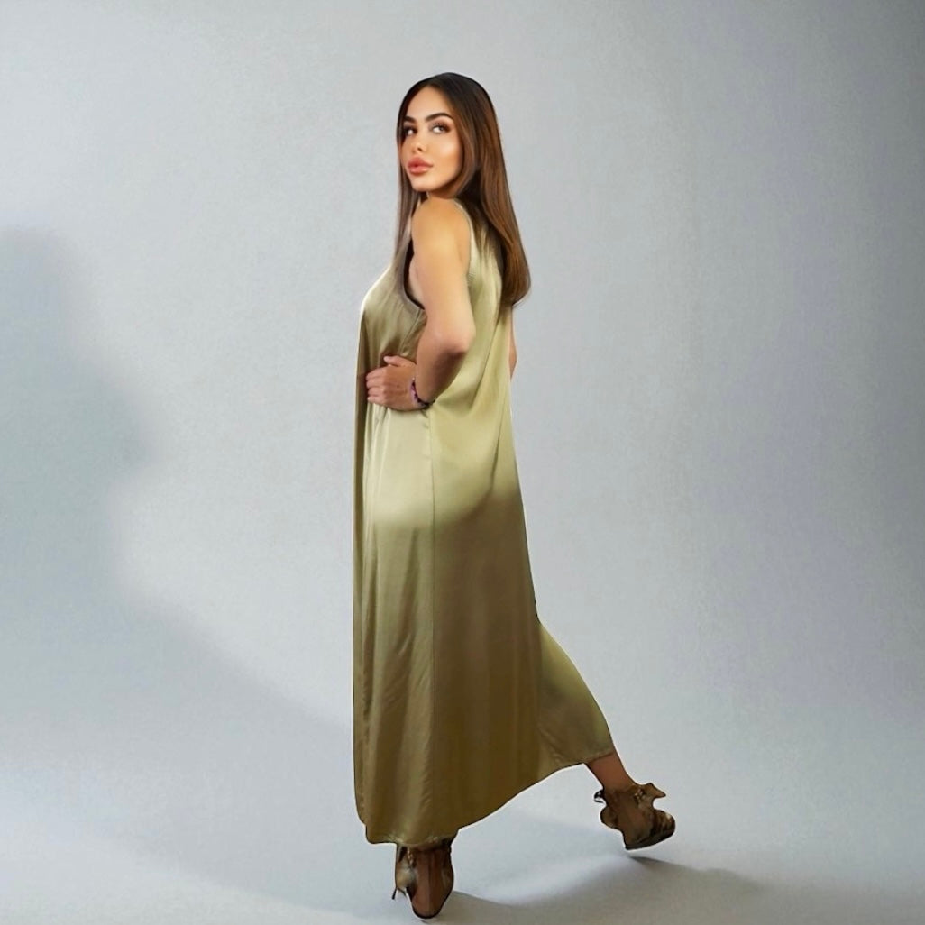 Siena Soft Maxi Dress V Sand Khaki