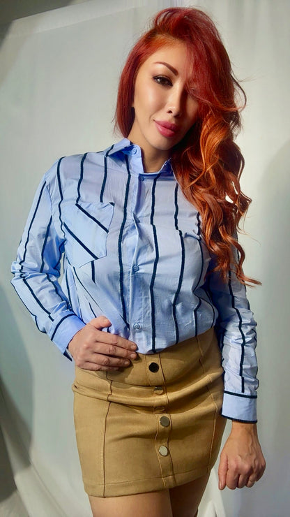 Linear Muse – Oversized Striped Shirt