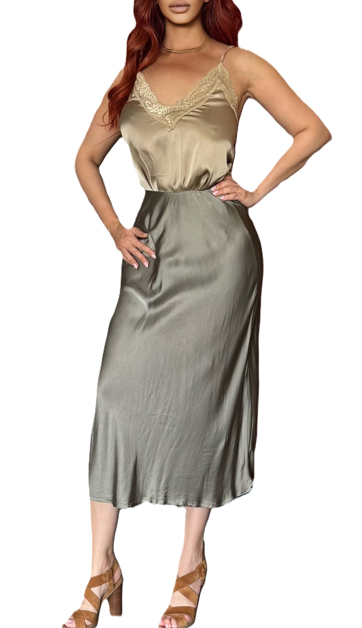 Elegant Skirt with Silky Shine