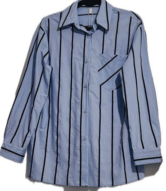Linear Muse – Oversized Striped Shirt